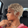 Edgy 613 Blonde Textured Pixie Cut 13x6 Lace Wig with Polished Finish