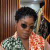 Beginner-friendly Black & Burgundy Short Curly Pixie Wig