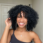 Put on & Go Trendy Curly Glueless Bob Wig With Bang