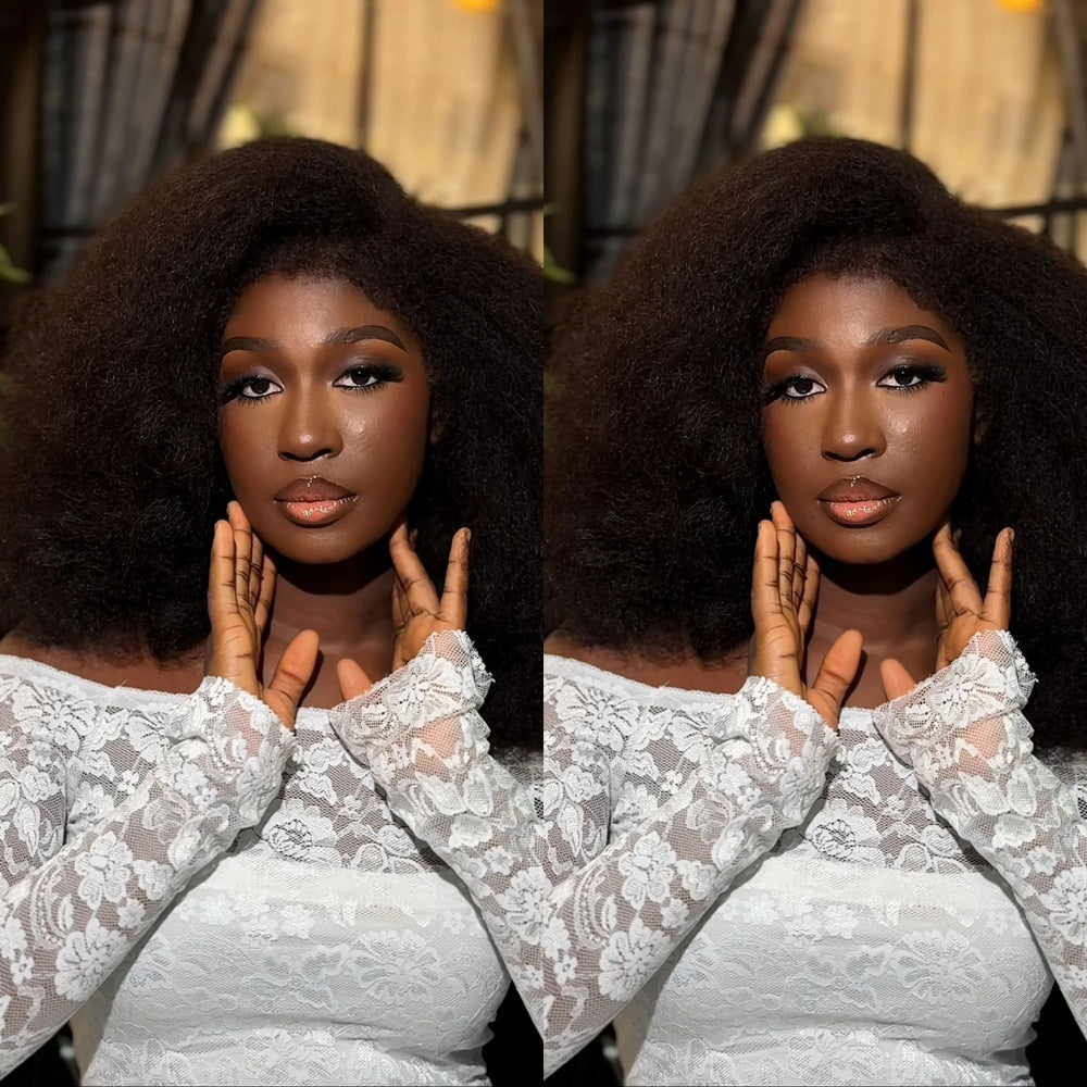 Afro Kinky Curly With 4C Edges 5x5 Lace Front Wig