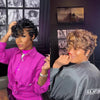 Full Lace Curly Finger Wave Short Glueless Pixie Wig