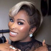 Platinum With Ombre Dark Roots Pixie Cut Side-parted 13x4 Lace Wig