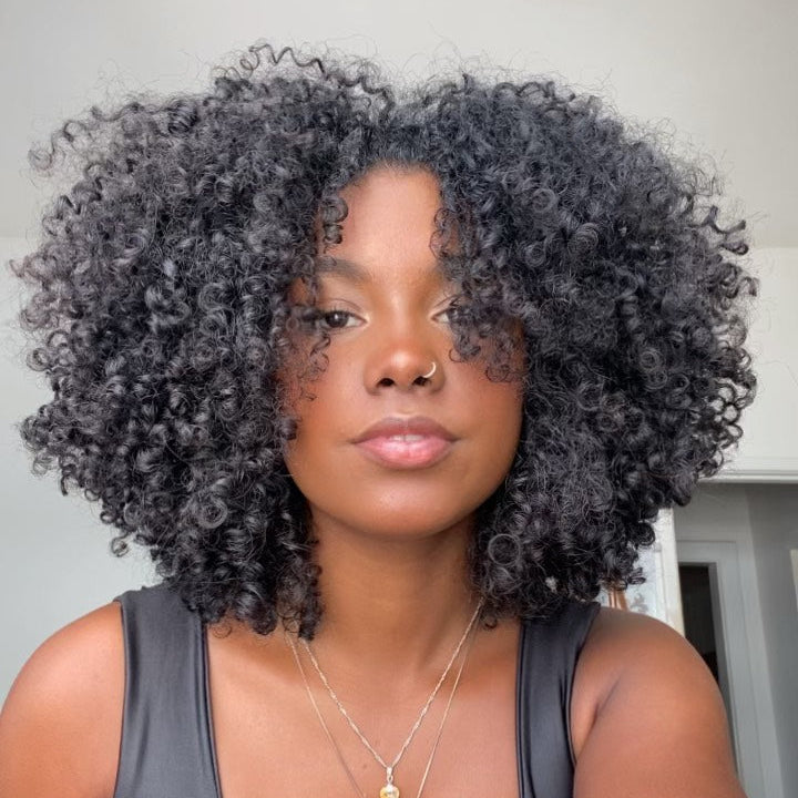 Put on & Go Trendy Curly Glueless Bob Wig With Bang