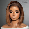 Ombre Brown Free Parting Silky Straight Bob Lace Frontal Wig