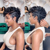 Full Lace Honey Blonde Highlighted/Black Pin Curly Finger Wave Short Glueless Wig