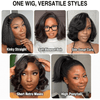 Kinky Straight Bob Half Wig Glueless Flexi-Fit Drawstring Wig