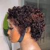 Brown Highlight Curly Wig With Hybrid Kinky Edges