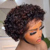 Brown Highlight Curly Wig With Hybrid Kinky Edges