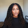 Ombre Chestnut Kinky Curly Lace Closure Wig With Finger Coily Ended