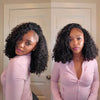 Kinky Curly Flexible Fit Half Wig With Drawstring Natural Hairline Beginner Friendly