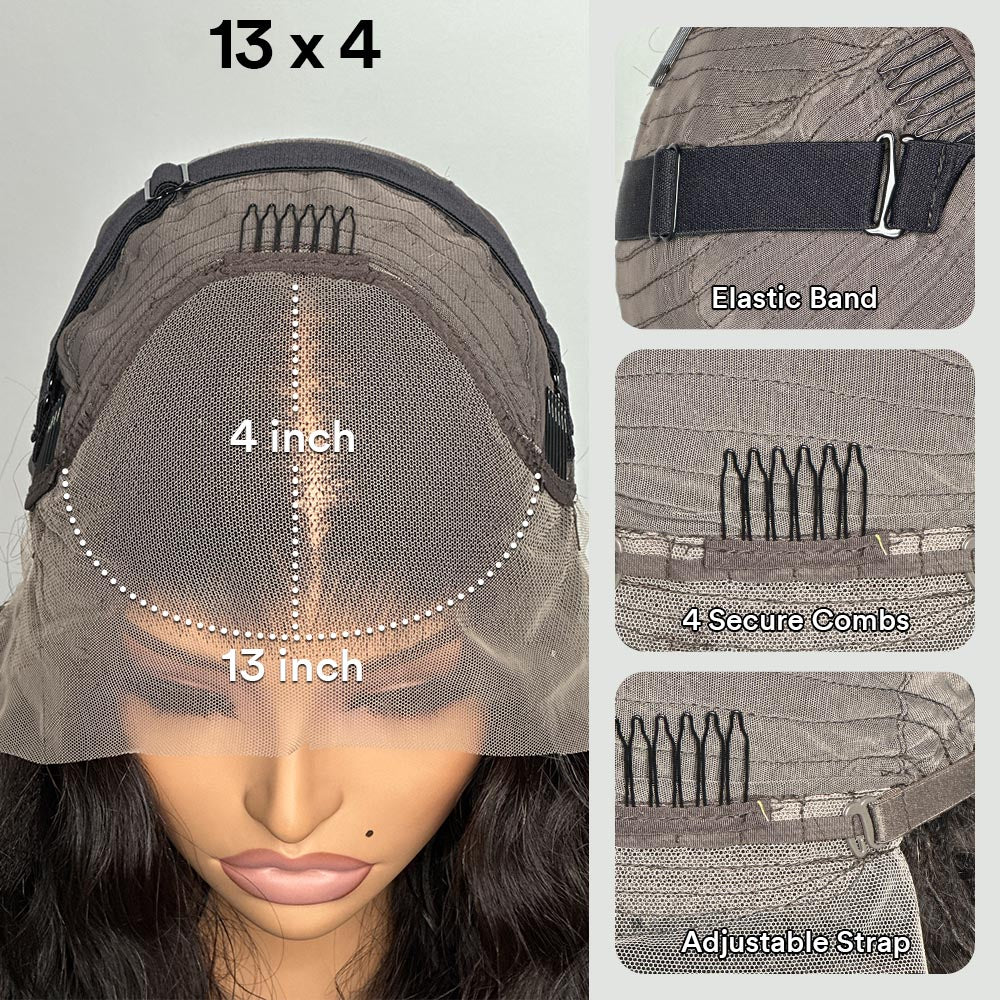 Versatile Front & Back Curly Edges 13x4 Lace Frontal Curly Wig