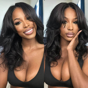 Elegant Wear & Go Layered Wavy Curtain Bangs 4x4 Lace Closure Wig