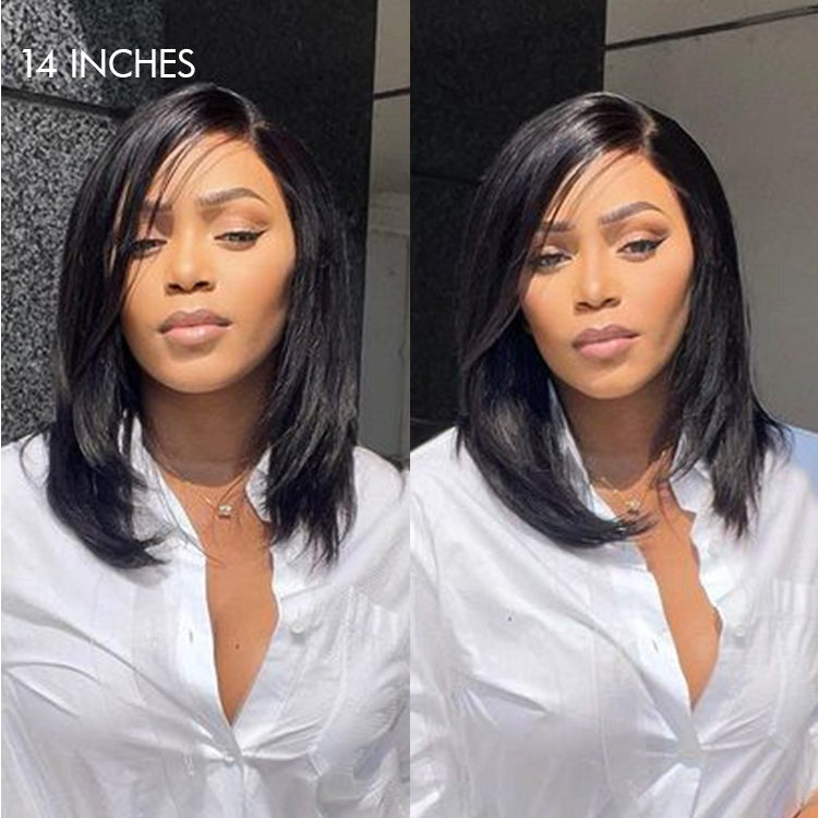 Glueless Shaggy Layered Cut With Sideswept Bangs 5x5 Lace Closure Wig