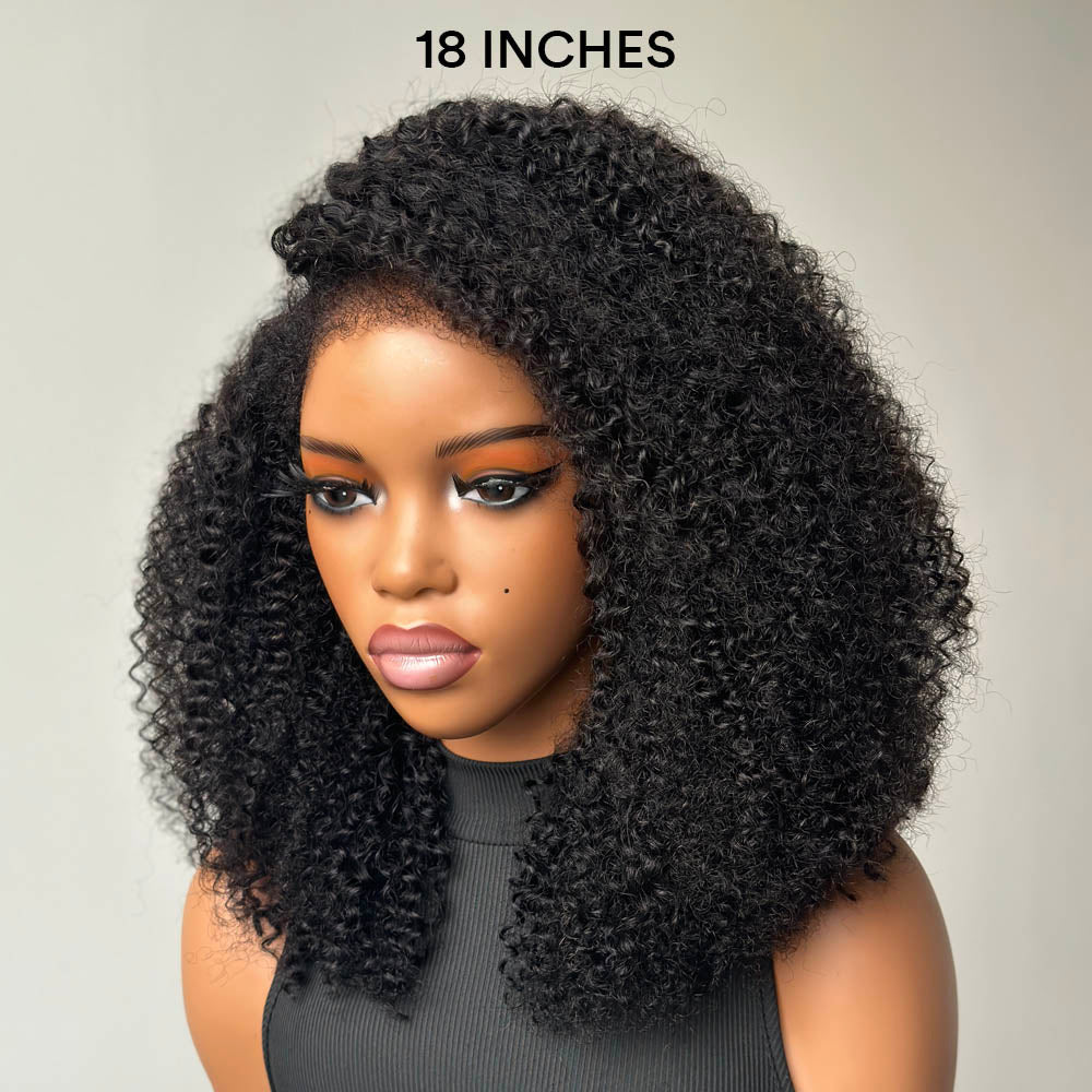 4c Hybrid Hairline Kinky Coily 13x4 HD Lace Frontal Wig