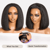 Kinky Straight Bob Half Wig Glueless Flexi-Fit Drawstring Wig