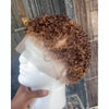 Full Lace Brown And Blonde Highlights Curly Pixie Wig