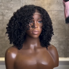 Kinky Curly Layered Cut 5x5 Lace Closure Human Hair Wig