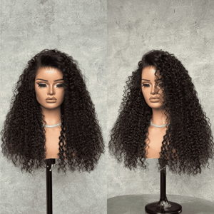 Pre-plucked Deep Curly 100% Human Hair 13x4 Lace Front Wig