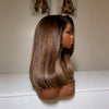 Luxury Silky Straight Brown Highlight Lace Front Human Hair Wig