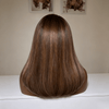 Luxury Silky Straight Brown Highlight Lace Front Human Hair Wig