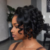 Drama Asymmetrical Curly Pixie 13x6 Lace Wig with Side Swept Bangs
