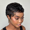 Full Lace Wave Curls Pixie Cut Wig 100% Human Hair