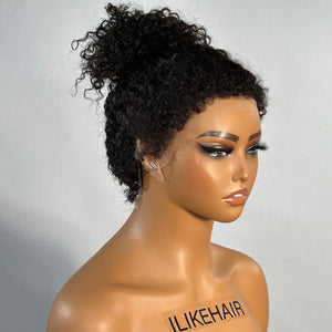 
            
                Load image into Gallery viewer, Natural Front &amp;amp; Back Curly Edges 13x4 Lace Frontal Curly Wig
            
        
