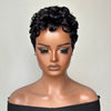 Retro Glam Curly Pixie 13x6 Lace Wig with Curled Fringe
