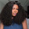 Natural Black Curly High Density Human Hair 5x5 Lace Closure Wigs