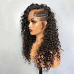 Long Deep Wave With Shaved Side 13x4 Lace Front Glueless Wig