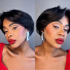 Natural Black Layered Pixie Cut 13x4 Lace Frontal Wig