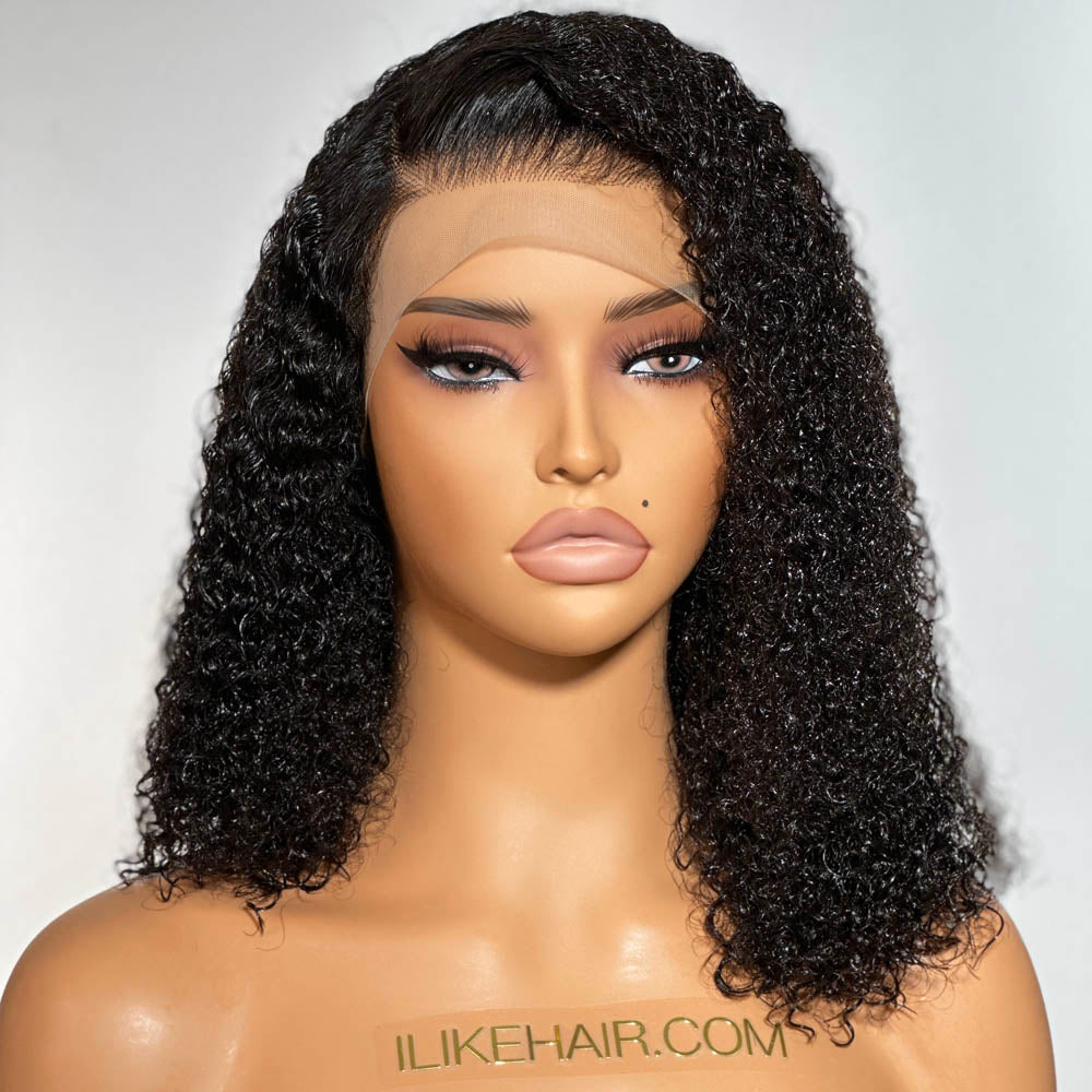 Asymmetrical Short Curly  13x4 Lace Front Bob Wig