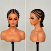 Chic Full Lace Straight-Back Cornrow Braided Wig For Summer Drop