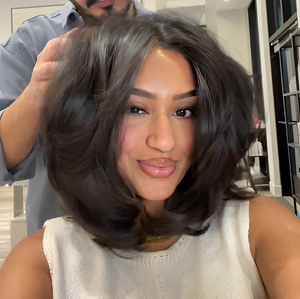 Natural Black Blowout Layered Cut 5x5 Bob Lace Human Hair Wig
