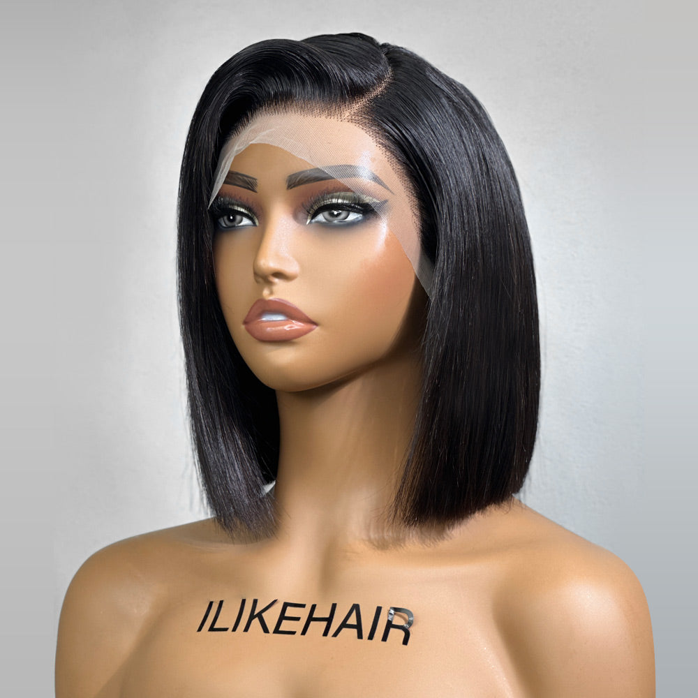 
            
                Load image into Gallery viewer, Natural Color Staight Side Part 13x4 Lace Frontal Bob Wig
            
        