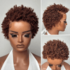 Chestnut Brown Full Lace / 9x4 Lace Short Twist Out Afro Pixie Wig