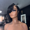 Natural Realistic Side-Parted Bangs 13x4 Lace Frontal Human Hair Wig