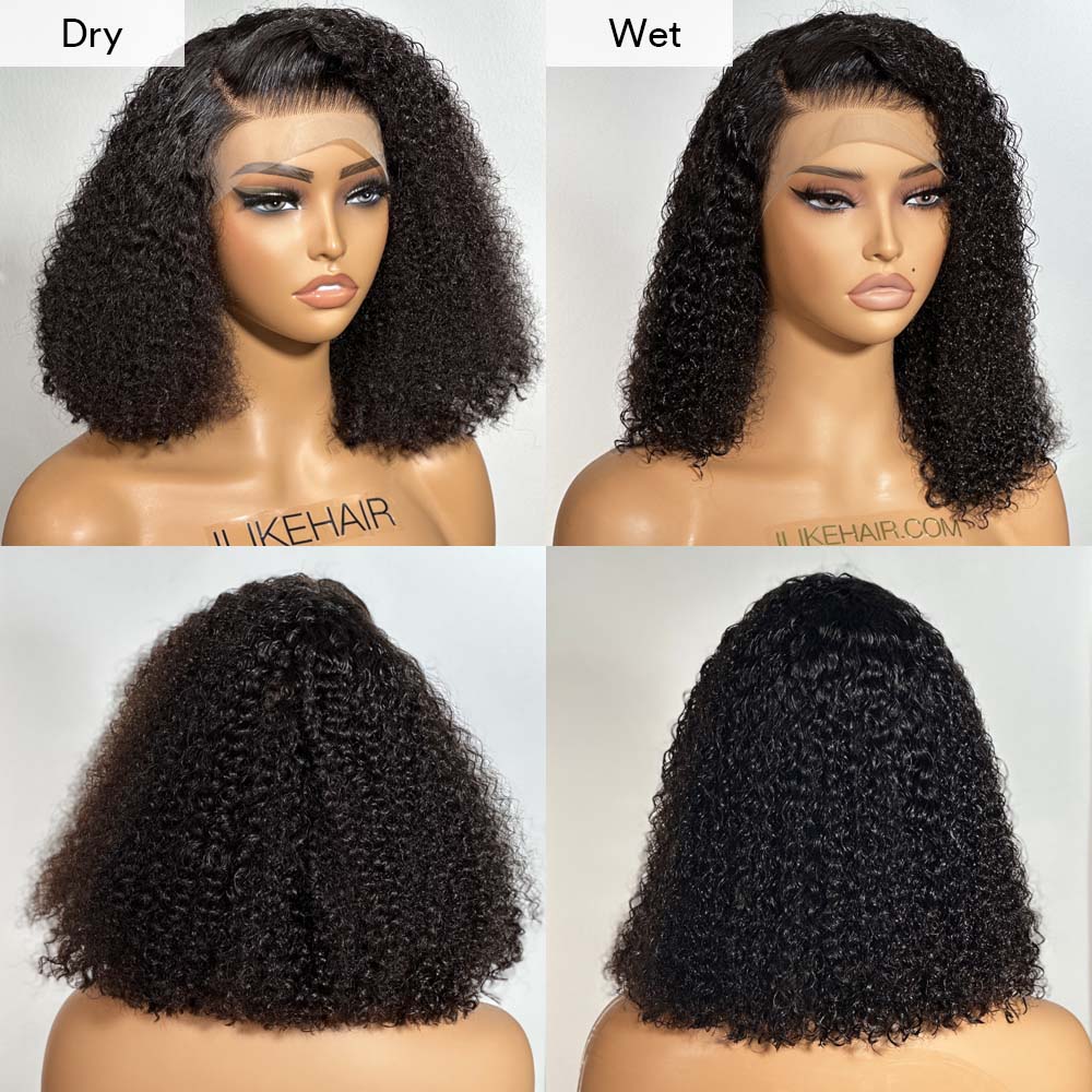 Asymmetrical Short Curly  13x4 Lace Front Bob Wig