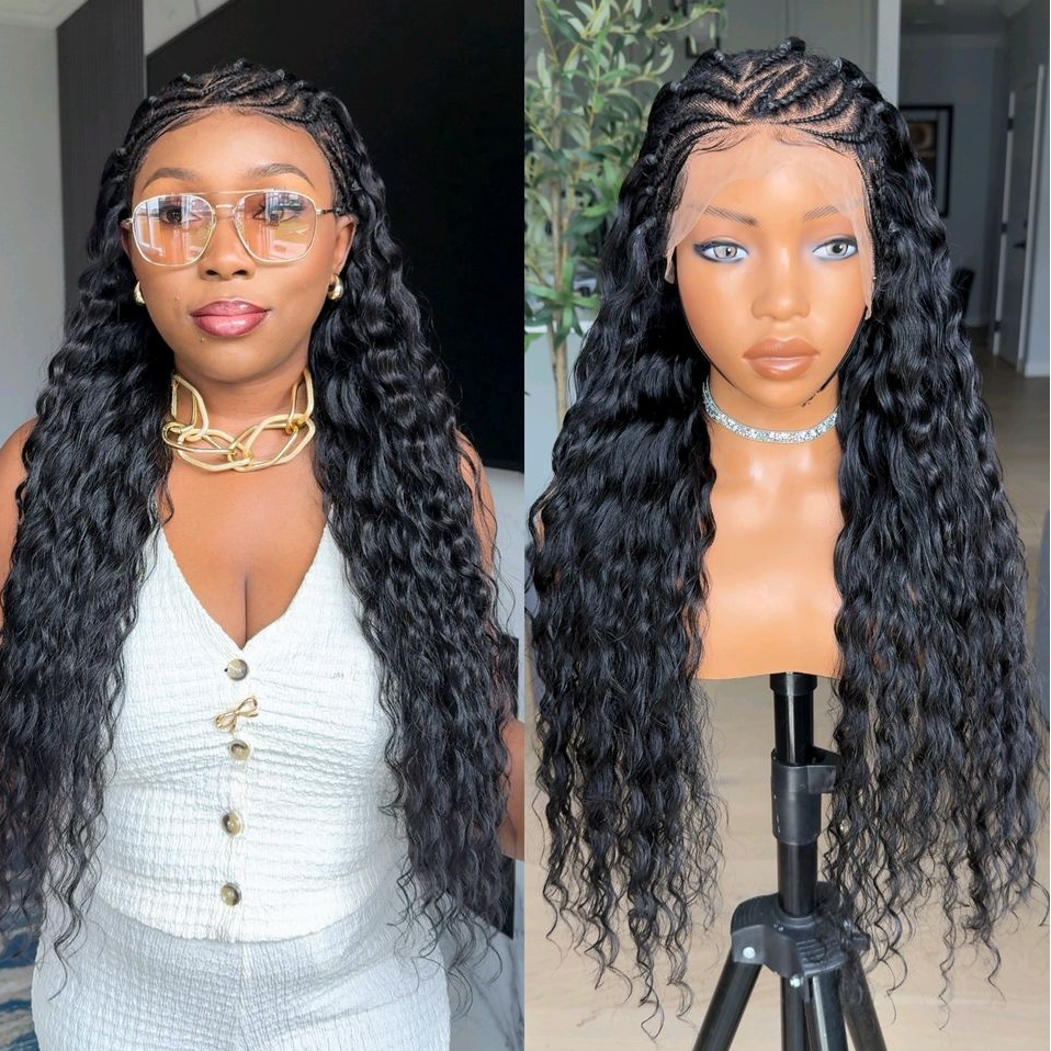 Full Lace Fulani Hybrid Braids With Baby Hair Invisi Drawstring Wig