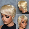 Graceful 613 Blonde Layered Pixie 13x6 Lace Wig with Side Swept Bangs