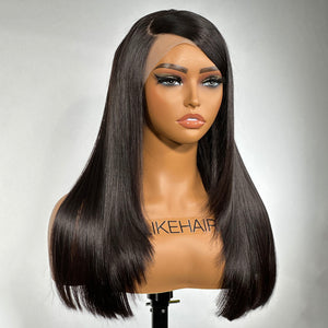 90's Inspired Layered Cut With Side Swoop Straight 13x4 Lace Front Wig