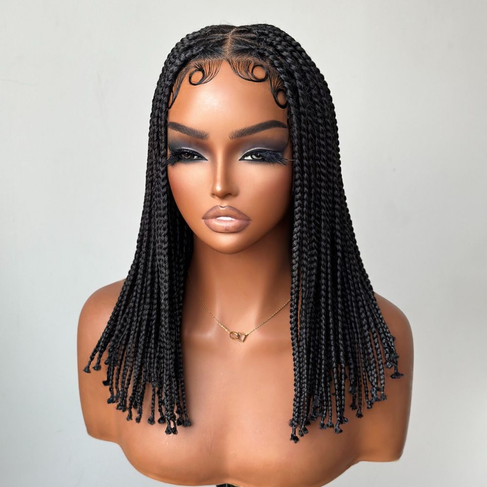 Full Lace Criss-Cross Knotless PB Braids Wig With Drawstring