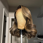 Side Part 13x4 Lace Blonde Highlight Body Wavy Wig