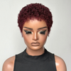 Beginner-friendly Black & Burgundy Short Curly Pixie Wig