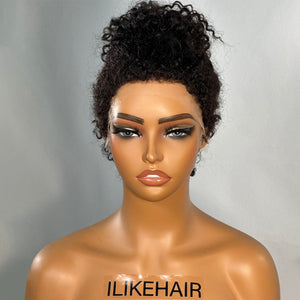 
            
                Load image into Gallery viewer, Natural Front &amp;amp; Back Curly Edges 13x4 Lace Frontal Curly Wig
            
        