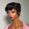 Natural Black Short Vintage Finger Wave Pixie Wig