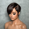 Natural Full Lace Pixie Cut Wig With Side Swept Bangs