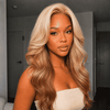 90s Ombre Blonde Copper Layered Body Wave 13x4 Lace Wig with Side Part