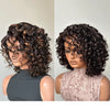 Glueless Short Bob Bouncy Loose Curly Blonde Highlight Lace Front Wig