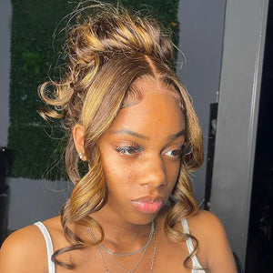 #4/27 Highlights 360 Lace Frontal Wig Straight Wig